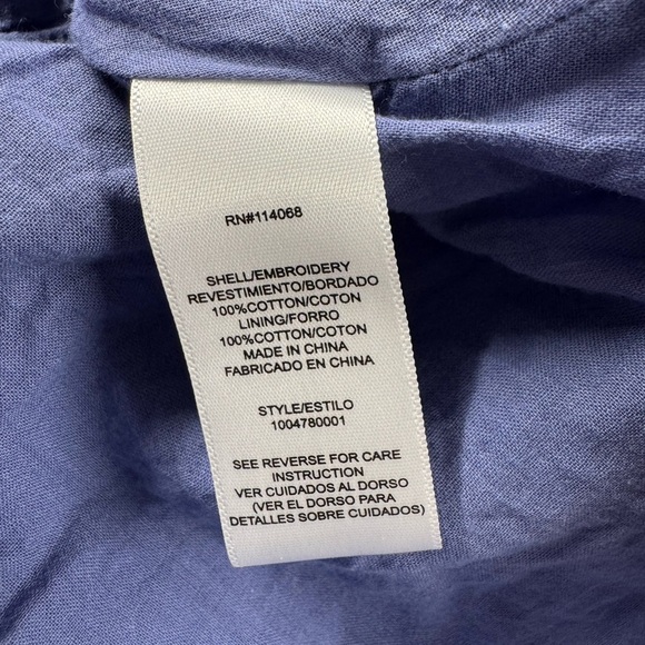 RTR PAMELA LOVE Blue Eyelet Midi Dress L - Picture 13 of 13